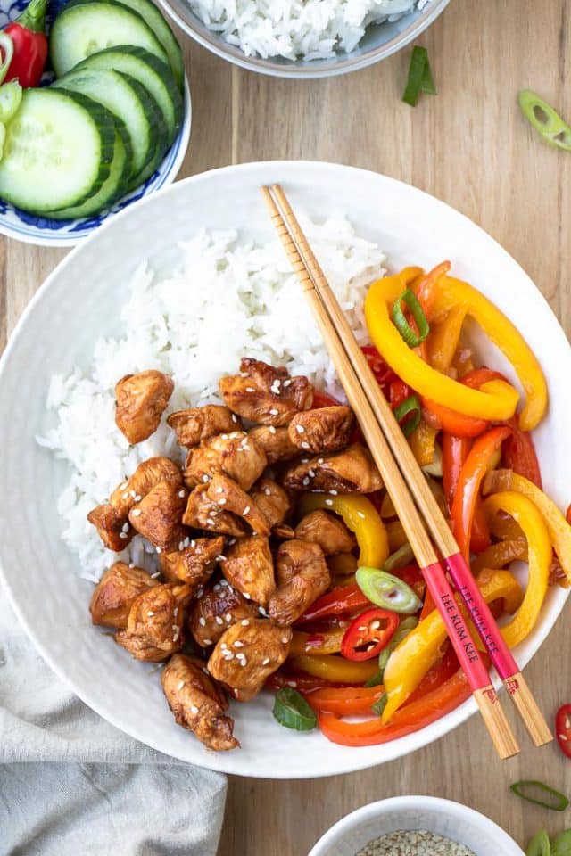 Kip Teriyaki Met Rijst En Paprika Mind Your Feed