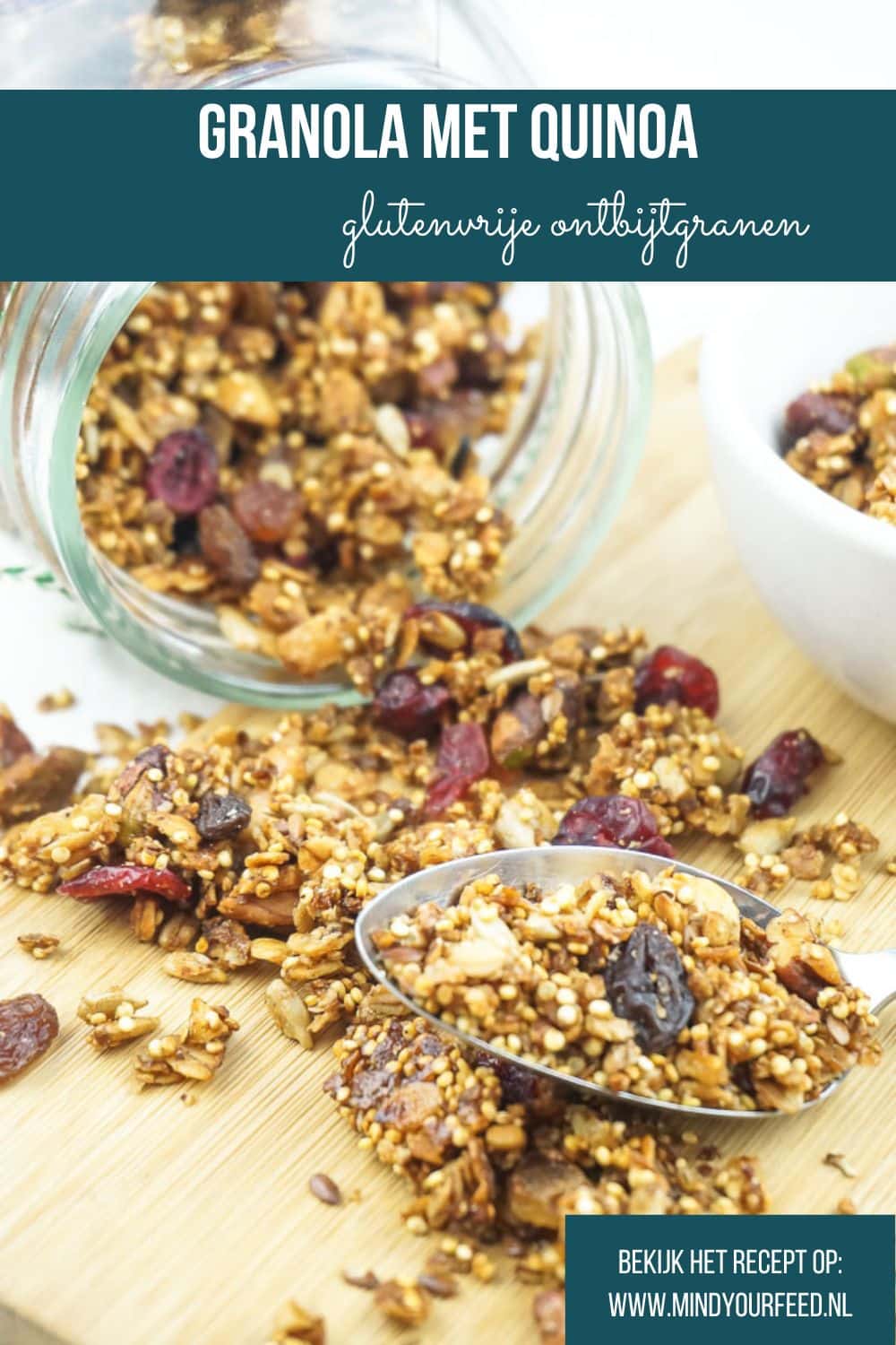 Gezonde quinoa granola recept, Zelfgemaakte quinoa granola, Quinoa granola met noten en zaden, Glutenvrije quinoa granola, Quinoa snacks, Quinoa ontbijtgranen, Granola recept, Quinoa ontbijt, Gezonde granola